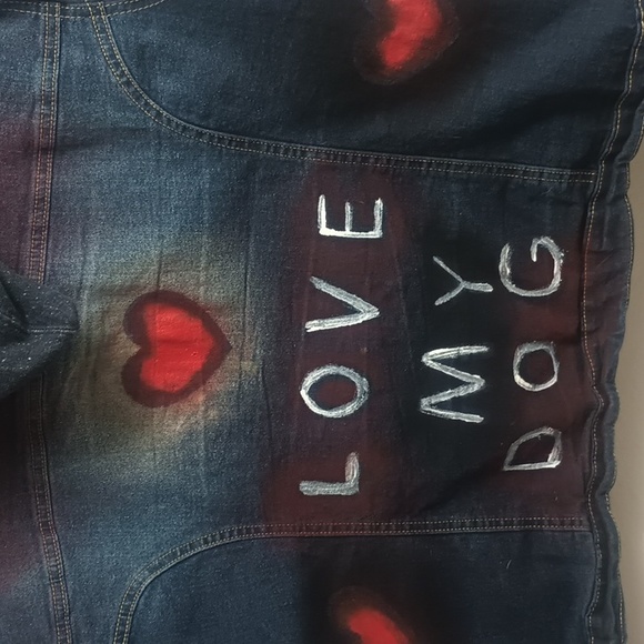 Newlook Jean Jacket with a hoodie and jersey sleeves gray 3x - Picture 9 of 10